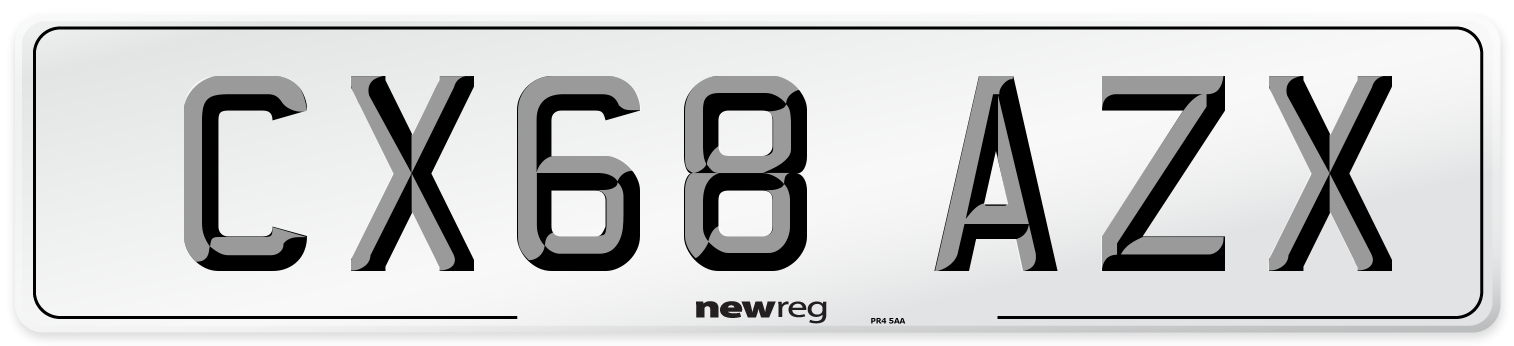 CX68 AZX Number Plate from New Reg